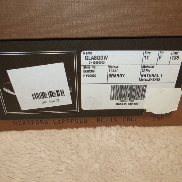 Church's Glasgow Brandy Brown Leather Wingtip Oxfords Size 12F NWB - Picture 11 of 12